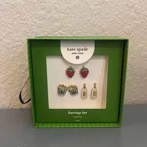 Mixed Novelty Stud Earrings 3pk - kate spade new york x Target Red/Green/Gold